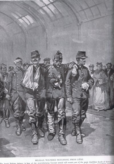 Verwundete Belgier kehren aus Lüttich zurück, aus 