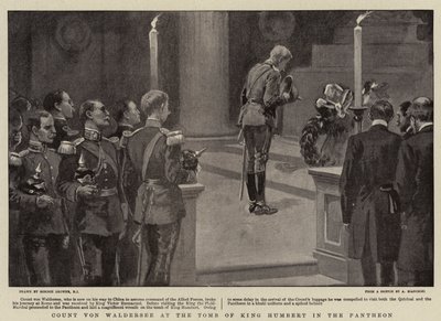 Graf von Waldersee am Grab von König Humbert im Pantheon von Gordon Frederick Browne