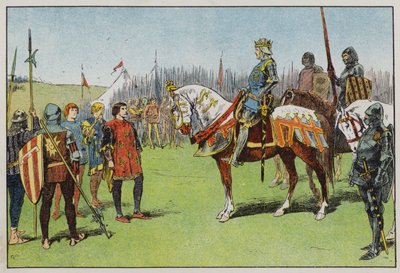 Heinrich V. vor der Schlacht von Agincourt (Farblithografie) von Gordon Frederick Browne