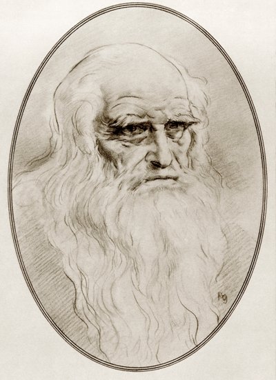 Leonardo di ser Piero da Vinci, aus „Lebende Biographien großer Maler“ von Gordon Ross