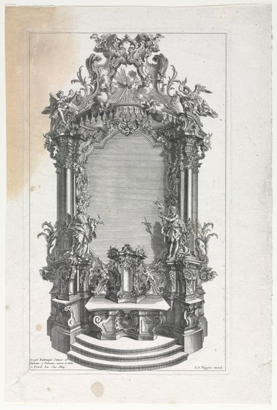 Modell für Altar für Holzschnitzer von Gottfried Bernhard Götz
