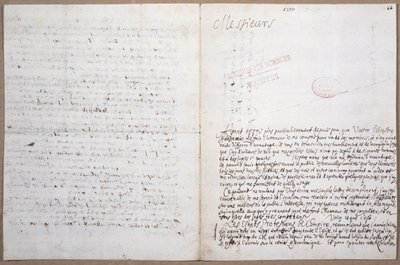 Erste Seite eines Briefes von Leibniz über seine Aufnahme in die Académie des Sciences in Paris, 8. Februar 1700 von Gottfried Wilhelm Leibniz