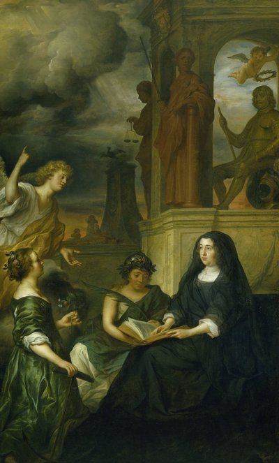 Allegorie auf das Andenken an Frederik Hendrik (1584-1647), Prinz von Oranien, mit dem Porträt seiner Witwe Amalia van Solms von Govert Flinck