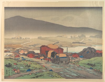 Regen bei Yabakei von Goyo Hashiguchi