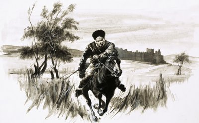Bruder John auf einem feurigen mongolischen Pferd von Graham Coton