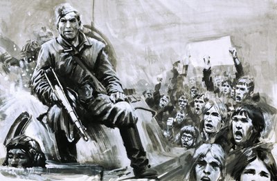 Unbekannter Soldat auf Panzer von Graham Coton