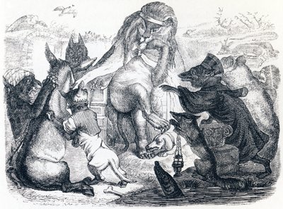 Die an der Pest erkrankten Tiere von Grandville