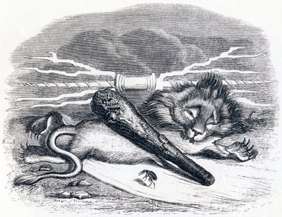 Der Mann und der Floh - Fabeln von La Fontaine von Grandville