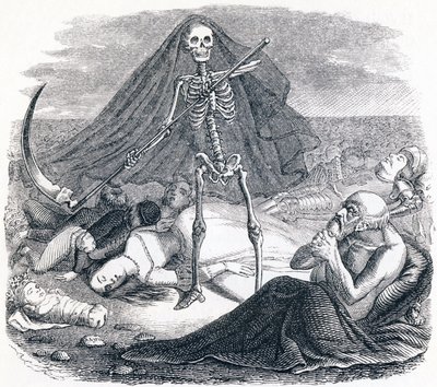 Der Tod und der Sterbende - Fabeln von La Fontaine von Grandville