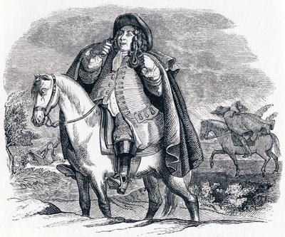 Phoebus und Boreas - Fabeln von La Fontaine von Grandville