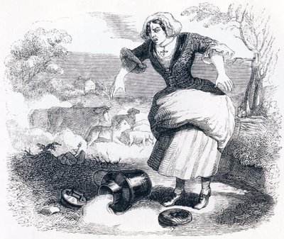 Das Milchmädchen und der Milchtopf von Grandville