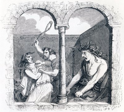 Die Zwietracht - Fabeln von La Fontaine von Grandville