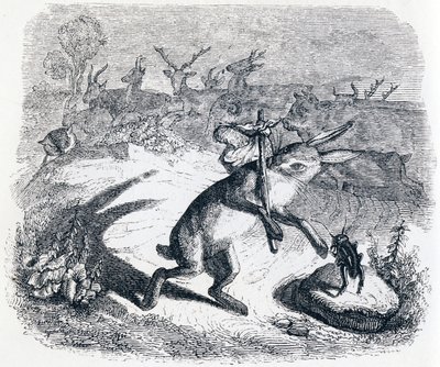 Die Ohren des Hasen - Fabeln von La Fontaine von Grandville