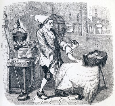 Der Schwan und der Koch - Fabeln von La Fontaine von Grandville