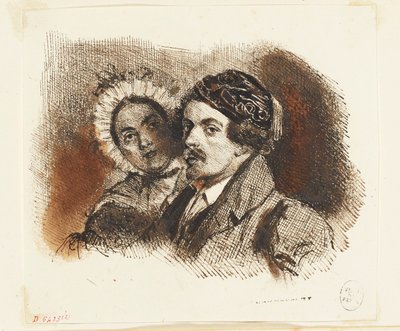 Doppelporträt von Grandville und Henriette von Grandville