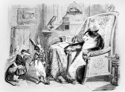 Die Katze, das Wiesel und das kleine Kaninchen, Illustration für 