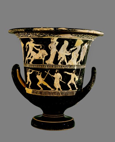 Attische rotfigurige Kalyx-Krater, dekoriert mit Szenen von Theseus