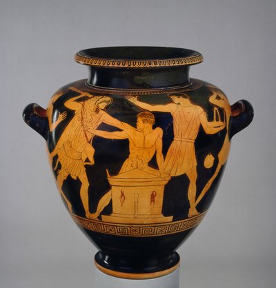 Attische rotfigurige Stamnos, dekoriert mit Herakles und Busiris, dem König von Ägypten, von einem späten Nachfolger des Berliner Malers, aus Vulci, ca. 470-460 v. Chr. von Greek