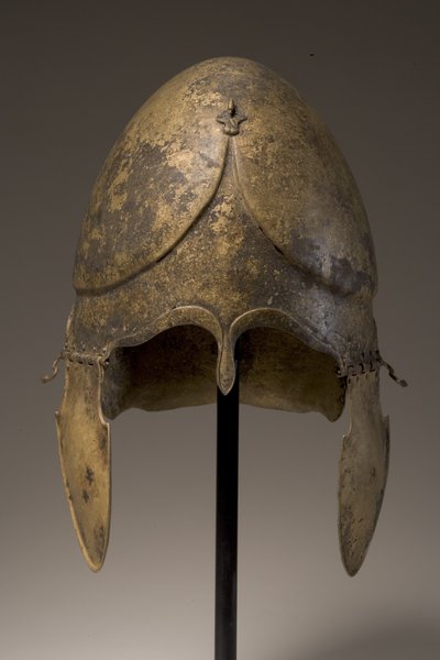 Helm mit phallischem Applikat, chalkidisch, 5.-4. Jahrhundert v. Chr. von Greek