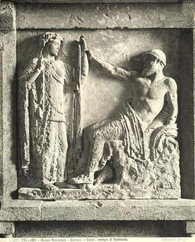 Zeus und Hera, Metope aus Tempel E in Selinunte, Sizilien von Greek