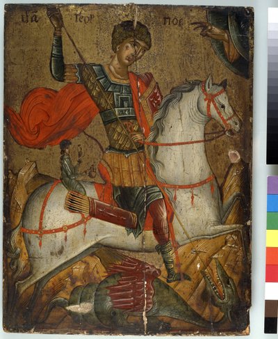 St. Georg tötet den Drachen, Ikone, Kreto-Venezianische Schule von Greek School