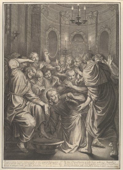 Christus wäscht die Füße seiner Jünger, aus Die Passion Christi, Platte 4 von Gregoire Huret