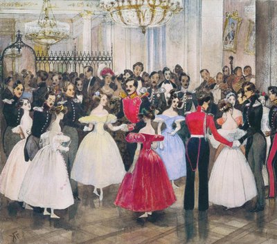 Der Ball im Haus der Prinzessin Maria Baryatinskaya, 1830er von Grigori Grigorevich Gagarin