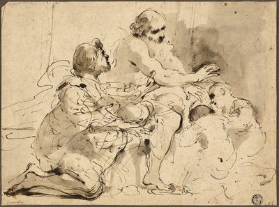Studie für Jakob segnet die Söhne Josephs, um 1620 von Guercino (1591 1666)