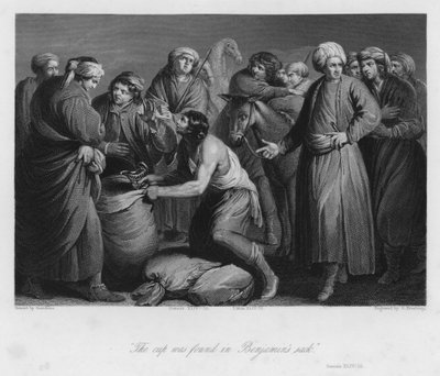 Der Becher im Sack Benjamins, Genesis XLIV von Guercino
