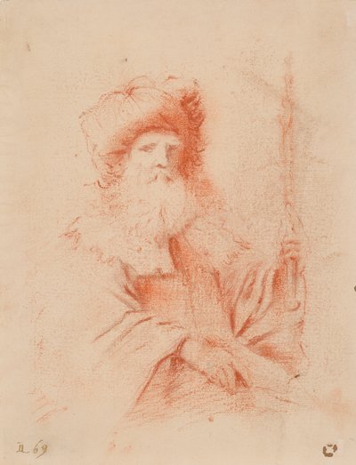 Skizze eines bärtigen Mannes im Turban von Guercino