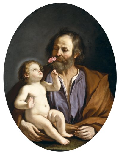 Guercino - Heiliger Josef mit dem Christuskind, ca. 1637 von Guercino