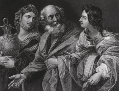 Lot und seine Töchter (Gravur) von Guido (after) Reni