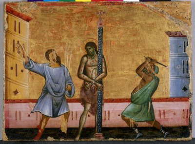 Die Geißelung Christi (Tempera auf Holz) von Guido da Siena