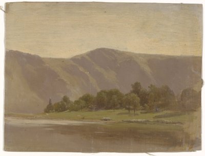 Fluss am Fuße eines Gebirges von Guillaume Anne van der Brugghen