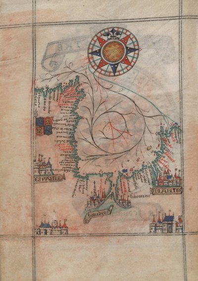 Golf von Biskaya im Atlas von Guillaume Brouscon (1540-1560) von Guillaume Brouscon