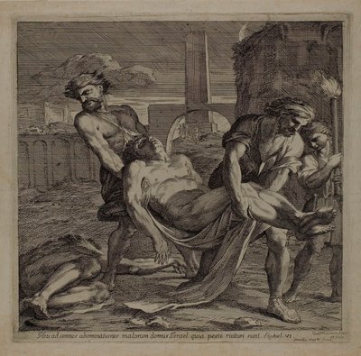 Die Heiligen Abdon und Sennen begraben die Überreste christlicher Märtyrer von Guillaume Courtois