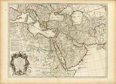 Karte des Osmanischen und Persischen Reiches von Guillaume Delisle, 1701 (beschnitten) von Guillaume Delisle