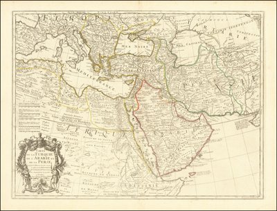 Karte der Türkei, Arabien und Persien von 1701 von Guillaume Delisle