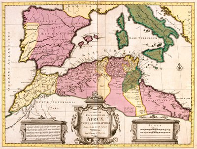 Marokko, Nordalgerien, Tunesien, Nordwestlibyen, Spanien, Portugal, Italien (außer Norden) von Guillaume Delisle