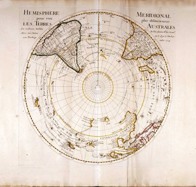 Ansicht des Südpols (Antarktis). Atlas von Guillaume Delisle, Geograph. von Guillaume Delisle