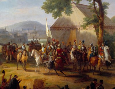 König Heinrich IV. verlässt sein Zelt (Detail) von Guillaume Frederic Ronmy