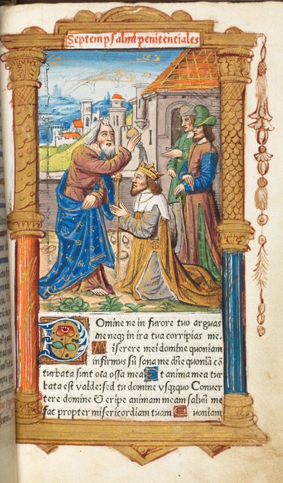 Gedrucktes Stundenbuch (Gebrauch von Rom): fol. 65r, David und Samuel von Guillaume Le Rouge