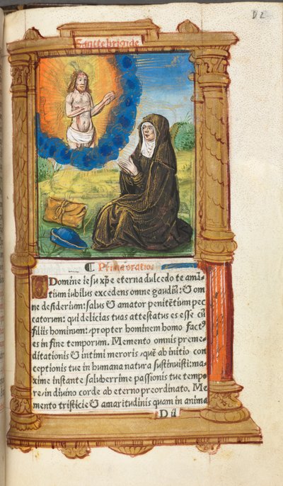 St. Birgitta im Gebet vor einer Erscheinung Christi von Guillaume Le Rouge