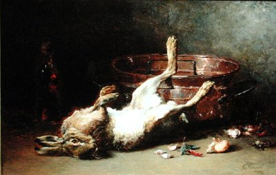 Stillleben mit einem Hasen und einem Kessel, 1886 von Guillaume Romain Fouace