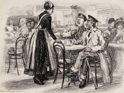 WWI-Karikatur, wahrscheinlich für Punch, 1916 von Gurnell Charles Jennis