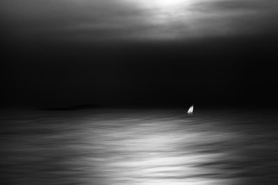 Mondbeschienene Ozeansegelboot von Gustav Davidsson