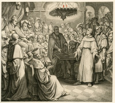 Martin Luther vor Kaiser Karl, neben ihm sein Bruder Ferdinand von Gustav Ferdinand Leopold Konig