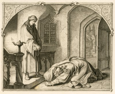 Martin Luther zusammen mit dem Räuber Hans Kohlhase (1500-1540) von Gustav Ferdinand Leopold Konig