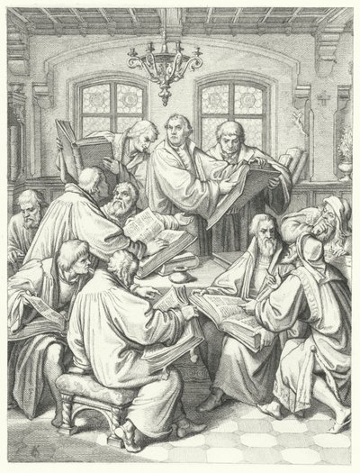 Martin Luther übersetzt die Bibel ins Deutsche (Stich) von Gustav Ferdinand Leopold Konig