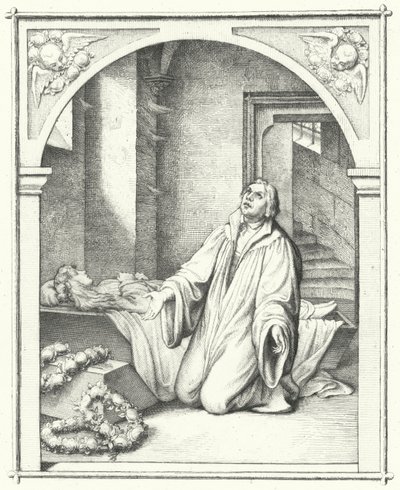 Martin Luther mit dem toten Körper seiner Tochter Magdalena, 1542 von Gustav Ferdinand Leopold Konig
